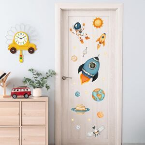 Yovkky Outer Space Astronaut Wall Decals Stickers Peel and Stick 2 pks